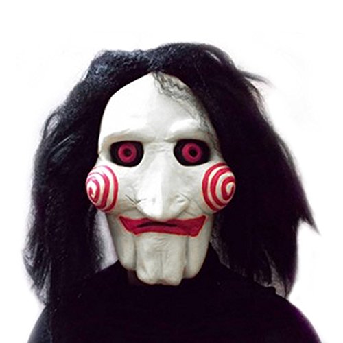 2x SET SCHWEINE + JIGSAW SAW Puppet Latex Maske Kunsthaar Halloween Karneval Horror Einheitsgröße thematys® - 2