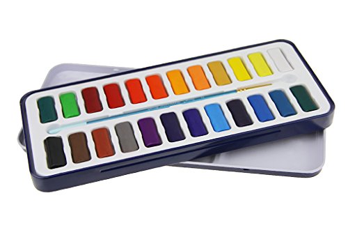 MoonLove Wasserfarben Aquarellset Aquarell-Malkasten Aquarellfarben Farbkasten 24 Farben - 3