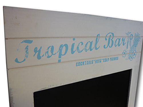 Kreidetafel Wandtafel Memotafel Schreibtafel Tafel Holz Shabby Chic Vintage Nostalgie Stil 50 x 34 cm (weiß – TROPICAL BAR) - 2