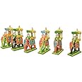HAST SHILP Wooden Mysore Elephant Ambari,Multicolour,Set of 6