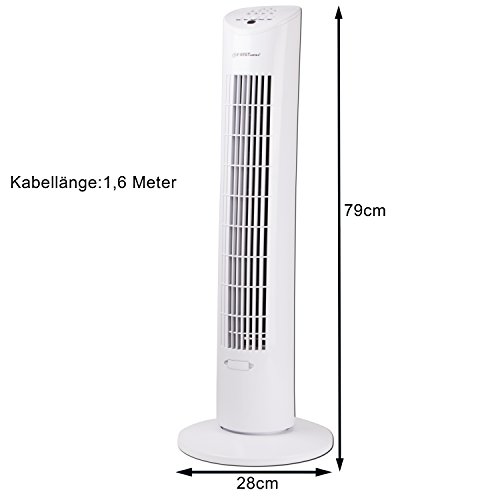 TZS First Austria – 60 Watt Säulenventilator mit Fernbedienung | Sleep-Modus | Nature-Modus| Timer bis zu 7,5 Std | Oscillation | Duftfach | Turmventilator | Towerventilator | maximal nur 51 dB | weiß - 6