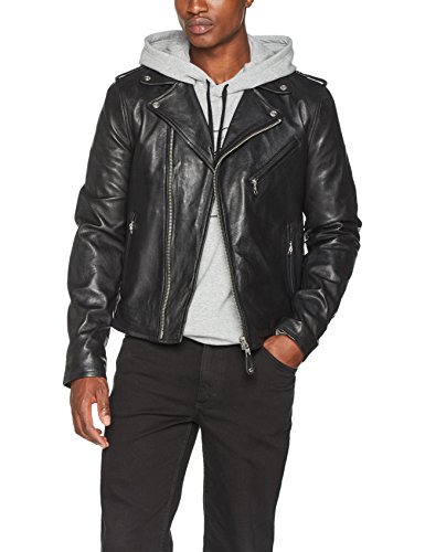 Schott NYC - Giacca in pelle Uomo LC1140, Nero (Black), Large