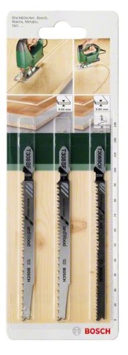 Bosch DIY Stichsägeblatt-Set Extra Clean für Hard Wood zum Sägen in Hartholz, 3tlg.