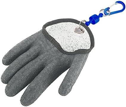 New Slip Resistant Latex Fish Catching Gloves with Magnet Release for Left Hand (M)
