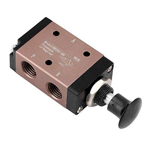 Preisvergleich Produktbild Luftventil Manuelles Ventil Aluminium Hand Push Pull Control Manuelles Pneumatisches Luftventil 3 Port 2 Position G1 / 4"