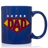 Taza mug desayuno de cerámica azul 32 cl. Modelo Super Dad
