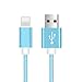 Produktbild Ladekabel Lightning auf USB, 1,0 M/ 3,3 ft Lang iPhone Ladekabel / Nylon Ladekabel iPhone 6 / Apple Datenkabel für iPhone 8 / 7 / 7 Plus / 6 / 6 Plus / 6s / 6s Plus / 5 / 5c / 5s, kompatibel mit iPad Pro Air mini iPod Nano 7 - iOS 11 Schnellladekabel Aluminium Anschluss Blau