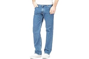 MYSHOESTORE Mens Original Cotton Jeans Basic Plain Straight Leg Heavy Duty Denim Wash Boys Jean Classic Designer Fit Casual Work Wear Zip Fly Belt Loop Pants Pocket Trousers Sizes 30 to 50