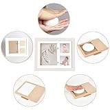 Fontic 28,5x23cm Baby Bilderrahmen für Handabdruck und Fußabdruck Gipsabdruck aus Echtholz Babyrahmen mit sicherem Acrylglas und SGS zertifizierten Abdruckmasse, Pate Geschenk Geburt Taufe - 6