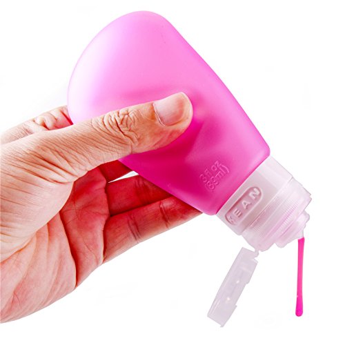 MyFriday Silikon-Reise-Flaschen, ausdrückbar und nachfüllbar, Reisebehälter, ohne BPA, TSA Fluggesellschaft zugelassen, Handgepäck, auslaufsichere Flasche, 35 ml, 3er-Pack - 2