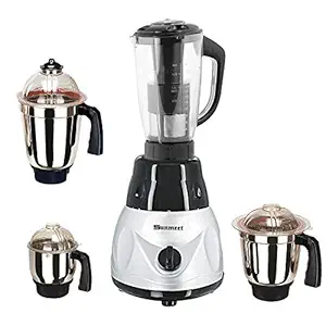 Sunmeet MRF Silver Colour 1000 Watts Mixer Juicer Grinder with 4 Jar (1 Juicer Jar,1 Medium Jar,1 Large Jar and 1 Chutney Jar) Make in India