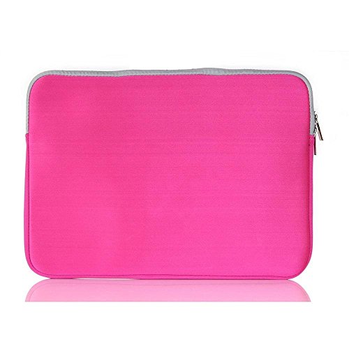13 Zoll laptop Schutzabdeckung, TechCode® Laptophülle Aktentasche Handtasche Fit all 13″ 13 Zoll ultrabook laptop notebook (13 inch, Hot pink) - 2