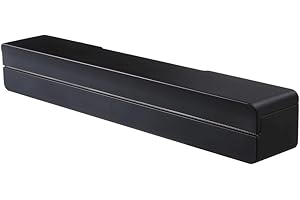 Yamazaki 3248 TOWER magnetyczny uchwyt na folię, czarny, żywica ABS, minimalistyczne wzornictwo, 32,6 x 5,5 x 5 cm (dł. x szer. x wys.)