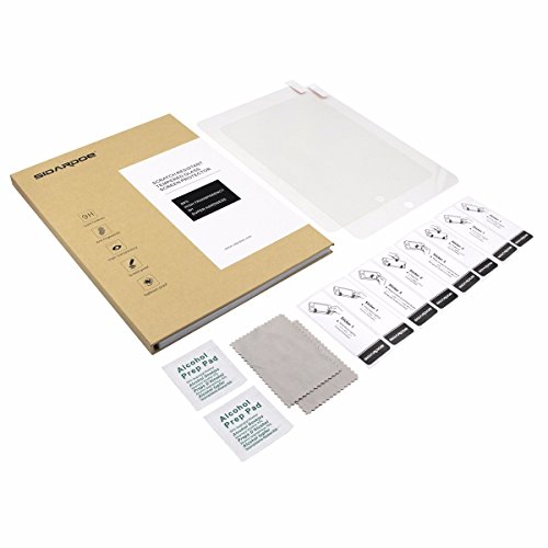 [2-pack] Neue iPad 9.7 (2017) / iPad Pro 9.7 Zoll / iPad Air Panzerglas Schutzfolie, SIDARDOE gehärtetes Display Panzerglas Schutzglas für Apple iPad Air, iPad Air 2, Neue iPad 9.7 Zoll 2017, iPad Pro 9.7 Zoll, HD ultraklar, 0,33mm, 2,5D abgerundete Ecken, Härtelevel 9H, kratzfest, fingerabdruckabweisend, mit Garantie - 9