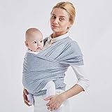  FULARI Fular Portabebés Elástico Negro Portador de Bebé Pañuelo de algodón Unisex para padres