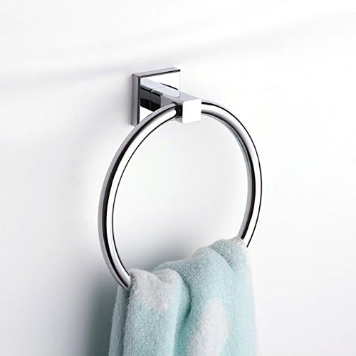 Lifechaser Bathroom Copper Towel Ring Tower Holder Wall Mount, Polished Chrome (2 Pack)