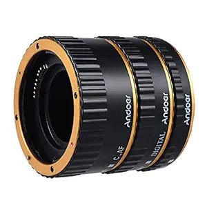 Leepesx Colorful Metal TTL Auto Focus AF Macro Extension Tube Ring for Canon EOS EF EF-S 60D 7D 5D II 550D Golden