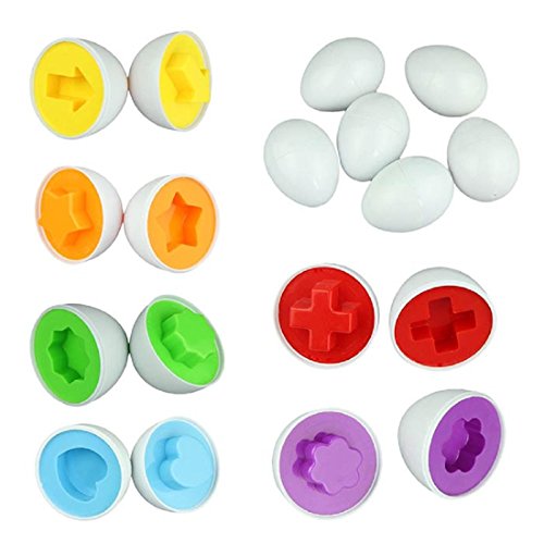 Tongshi 6eggs con envío gratis / set juguetes Educación Aprendizaje mezcló la forma sabia Pretend Puzzle