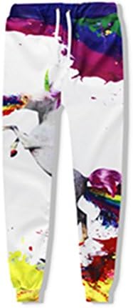 Joggers Pants Unisex 3D Print Rainbow Unicorn Hip Hop Style Sweatpants Plus Size