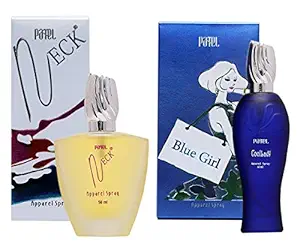 PATEL NECK 50 ML & 60 ML Blue Girl Apparel Unisex Perfume Long Lasting fragrance(Pack Of 2