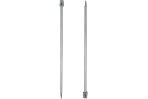 sourcing map 2Pcs 6mm(J) Single Pointed Knitting Needles Stainless Steel 9.84 Inches Length Metal Weaving Tool for Handmade Projects DIY Knitting