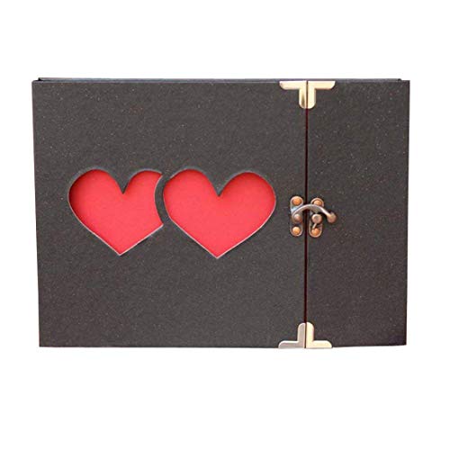 Yeelan Album de Fotos DIY Scrapbook con Bloqueo, (Dos de corazón, Estilo Hueco)