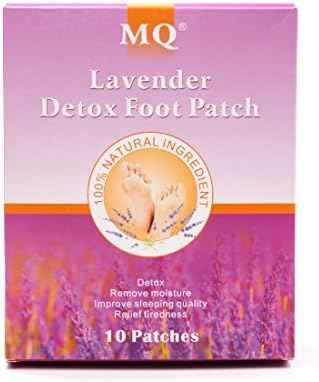 UniMQ 2 in 1 Lavender Detox Foot Patches/Pads Natural Herbal Detox Foot Care Patches Beauty Slimming Sleeping Aid Pad - 10-Patch/Box with 1 Pair Free Socks