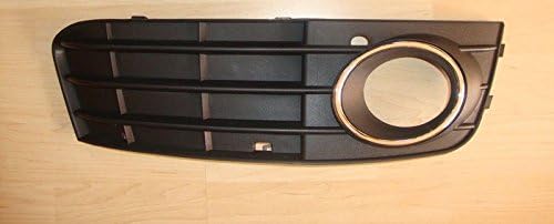 1x Grille Fog Light Cover with Hole Front Bumper Grill Black ABS Plastic with chrome Ring Left Side L