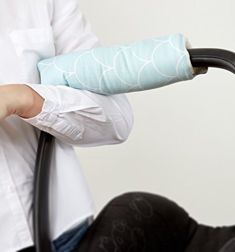 Preisvergleich Produktbild KraftKids Armschoner Babyschale weiße Halbkreise auf Pastelmint Babyschale Armpolster