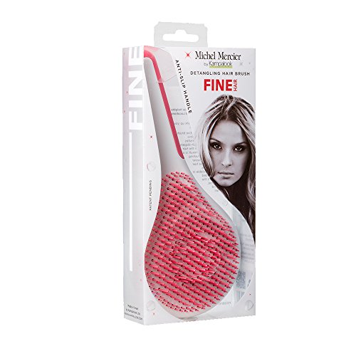 Michel Mercier detang Ling Hair Brush para cabello fino - Rosa - Mango Antideslizante, 1er Pack (1 x 1 pieza)