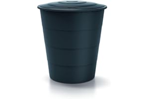 Kreher® XXL Regentonne 'Smooth' 510L mit Deckel und Standfuß (optional). Aus Kunststoff in Anthrazit/Grau. Dezente Optik im runden Format, zeitlos und modern. (Anthrazit, Mit Deckel)