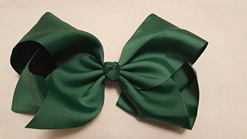 BFab 8 Inch Big Hair Bow with Clips Pin Alligator Clip (Bottle Green)