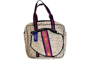 Dallas Hill Designs Tennis Bag for Women | Neoprene Tote | 3 Rackets | Applicable for Pickleball, Paddle, Squash, Racquetball, Badminton | Shoes and Gear | Ladies Purse | Multi Pockets