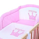 LCP Kids – 9 teiliges Baby Bettwäsche Komplettset mit Himmel, Nestchen – Baumwolle – geprüfte Textilien, Motiv gestickt - 3