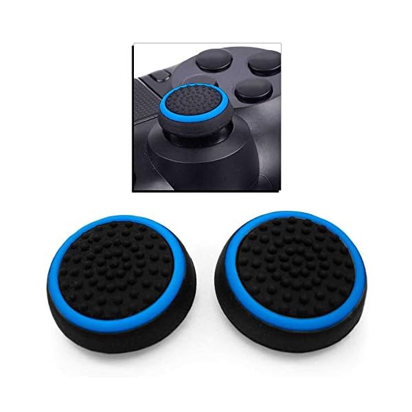 OcioDual 2X Funda de Goma Azul Compatible con Joystick Mando Sony Playstation Dualshock 4 PS4/Slim/Pro Xbox One Eje L3…