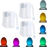 led toilet bowl light ACTIVADO POR MOVIMIENTO: Esta lámpara sensorial de inodoro se activará instantáneamente (sólo en la oscuridad) cuando se mueva dentro de su rango de detección y se apagará en 120 segundos después de salir de ella; Sólo activado en la oscuridad!