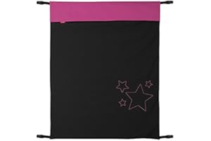ByBoom - Baby Copertina termoattiva Softshell 70x100 cm primavera, estate, autunno - per carrozzina, passeggino, buggy e jogger, Colore:Nero/Fucsia