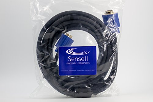 1,8m Premium S-VGA Monitorkabel | 15 – polig D-Sub-Stecker mit vergoldete Kontakte | Doppelt geschirmt mit Ferritkerne | 1080p Full HD | Ideal für Beamer + Home Cinema | Stecker auf Stecker - 5