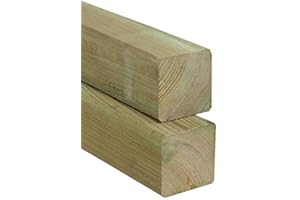 Gartenwelt Riegelsberger, pali in legno di pino impregnato, quadrati, 90 x 90 mm, altezza 150 cm, liscio su 4 lati, per edilizia e recinzioni in legno