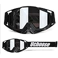 OLSIC Motorcycle Goggles for Men & Women, Outdoor Sports Goggles for Cycling, Dirt Bike, ATV, Ski, Scooter, Black (Black)