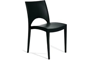 GRANDSOLEIL GRAND SOLEIL, Upon Paris, sedia impilabile, in polipropilene, dimensioni 51 x 49 x 80 cm (l x p x h), colore antracite, Anthracite, 51 x 49 x 80 cm