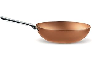 Pensofal, Padella wok, Serie Cuprum®, Antiaderente Biotank a 7 strati, Diametro 28 cm, 3 litri, Utilizzabile in Forno, Adatta All'induzione, Effetto Rame