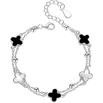Set De Bijoux Trèfle à Quatre Feuilles Pour Femme - Collier, Boucles D'oreilles Et Bracelet En Acier Inoxydable Plaqué Or 18K - 6