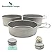 Produktbild Outdoor Camping Ultralight 3pcs Titanium Pot Set Cooking Pot With Titanium Pan 500ML+600ML+700ML Only 252.5g