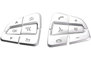 Baceyong Car Styling Steering Wheel Button Cover Trim Sticker Steering Wheel Button Trim lnner Decoration Compatible with Mercedes Benz GLA CLA GLS GLE CLS SL A B Class