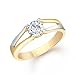VK Jewels Moddish Gold and Rhodium Plated (CZ) Solitaire Ring - FR1087G [VKFR1087G] RS.149.00
