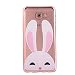 Galaxy J5 Prime Case Cover with Free Black Stylus Pen,Leeook Luxury Elegant Beautiful Cute Funny Pink Bunny Rabbit Electroplate Plating Frame Crystal Soft Gel Silicone TPU Case Cover Bumper for Samsung Galaxy J5 Prime