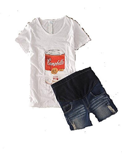 MATERNITY PREGNANCY BLUE DENIM SHORTS OVER BUMP OR UNDER THE BUMP 8 10 12 (M-Size 8)