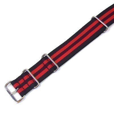 Original WCC NATO Nylonarmband (schwarz-rot) Bandansto 20 mm