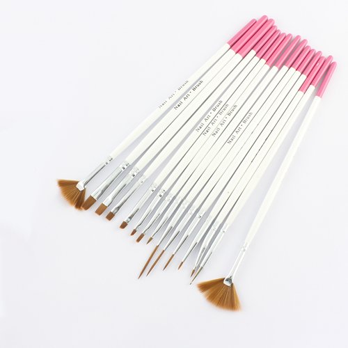 15PCS Nail Art Design Brushes Gel Set Painting Draw Pen Polish